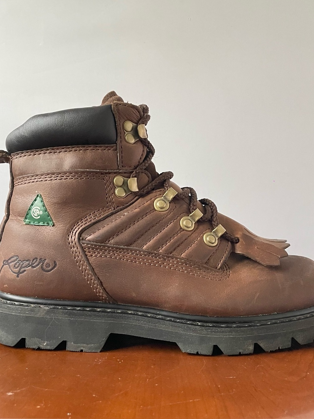 Roper Brown leather lace-up Men’s work boot | US 7.5